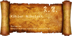 Köhler Nikolett névjegykártya