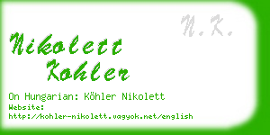 nikolett kohler business card
